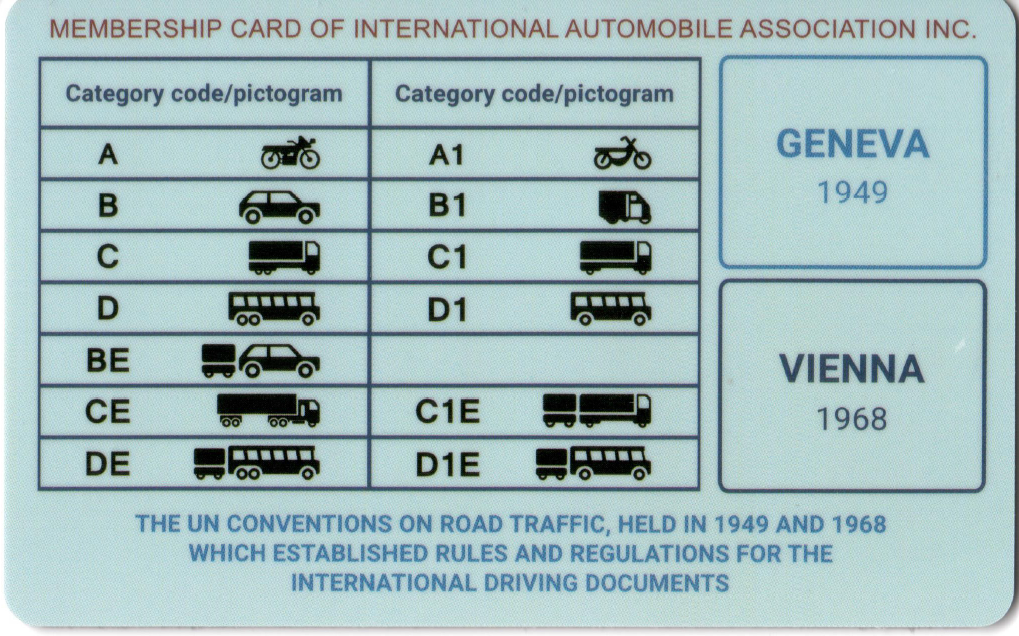 Mẫu bằng lái xe quốc tế IAA